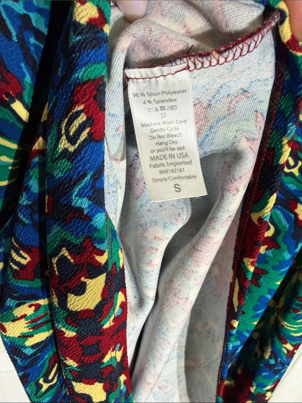 Women's Short-Sleeve Fit & Flare Dress in Multicolor Kaleidoscope - Picture 6 of 8